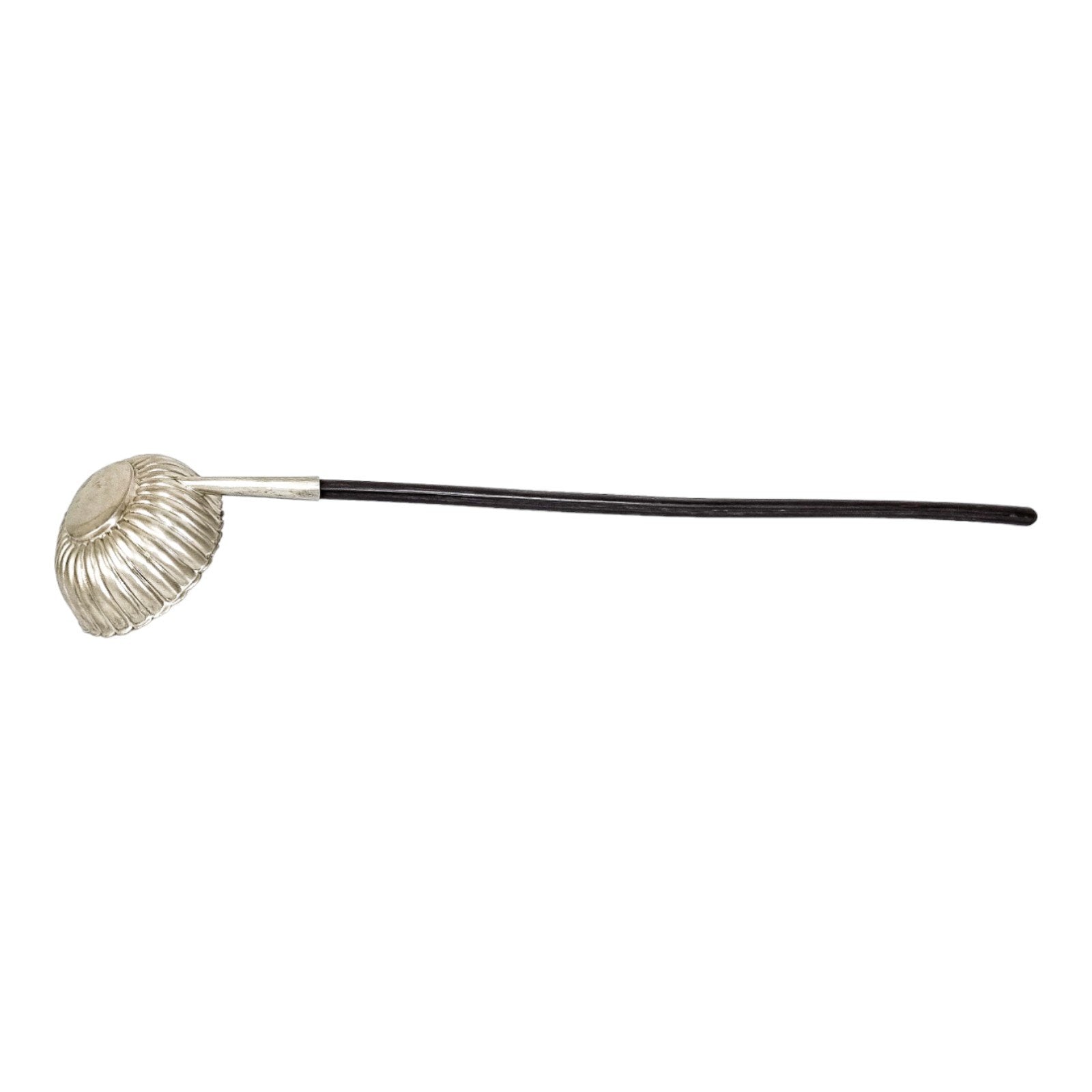 Victorian sterling silver toddy punch ladle with fluted bowl