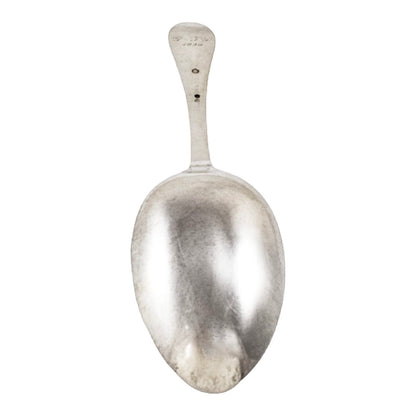 Art Deco Danish 830 silver large serving spoon engraved with flower, DGS