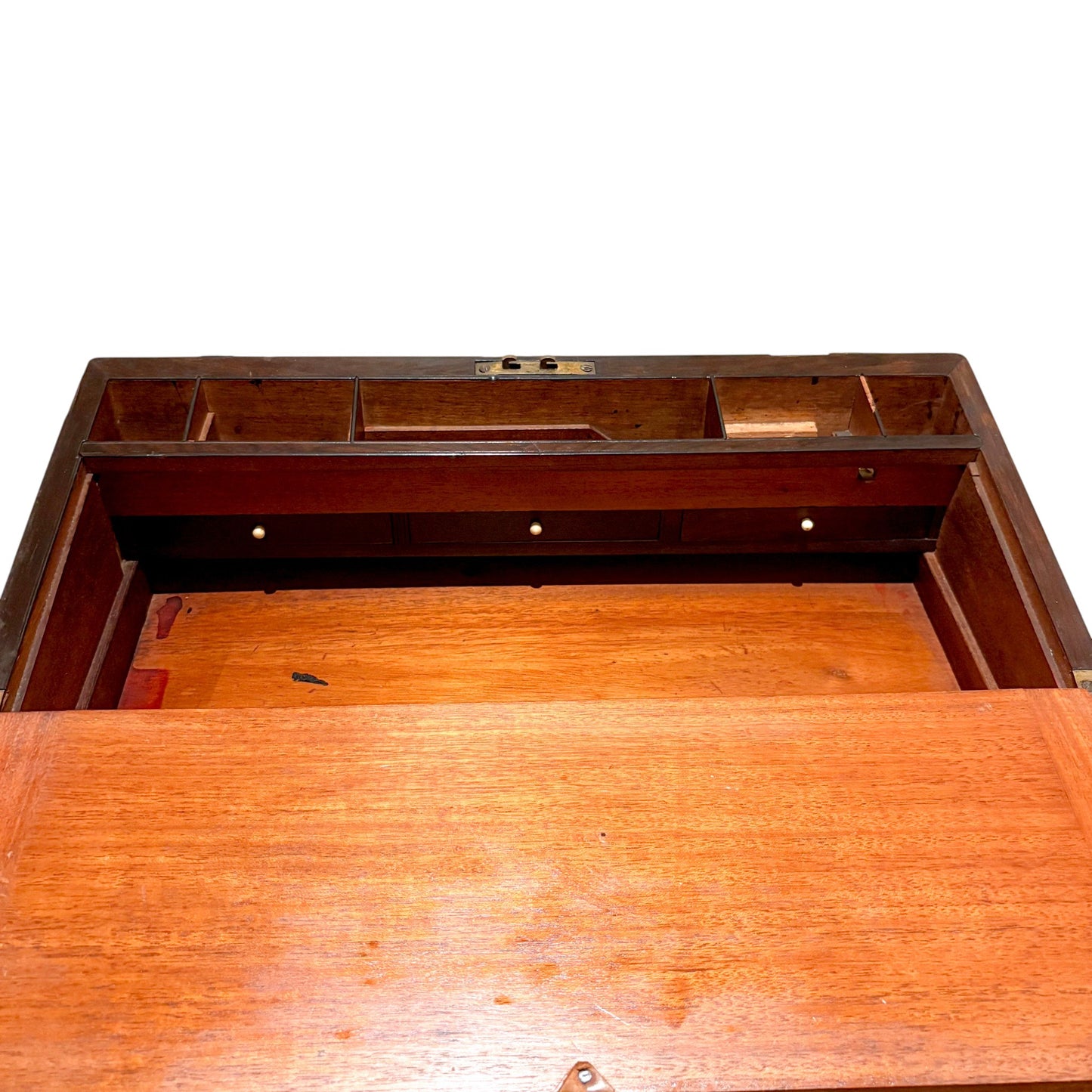 Victorian rosewood campaign writing slope, secret drawers