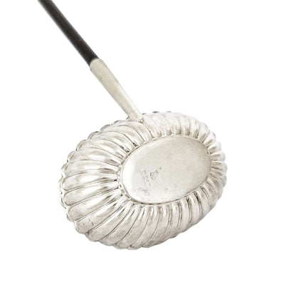 Victorian sterling silver toddy punch ladle with fluted bowl