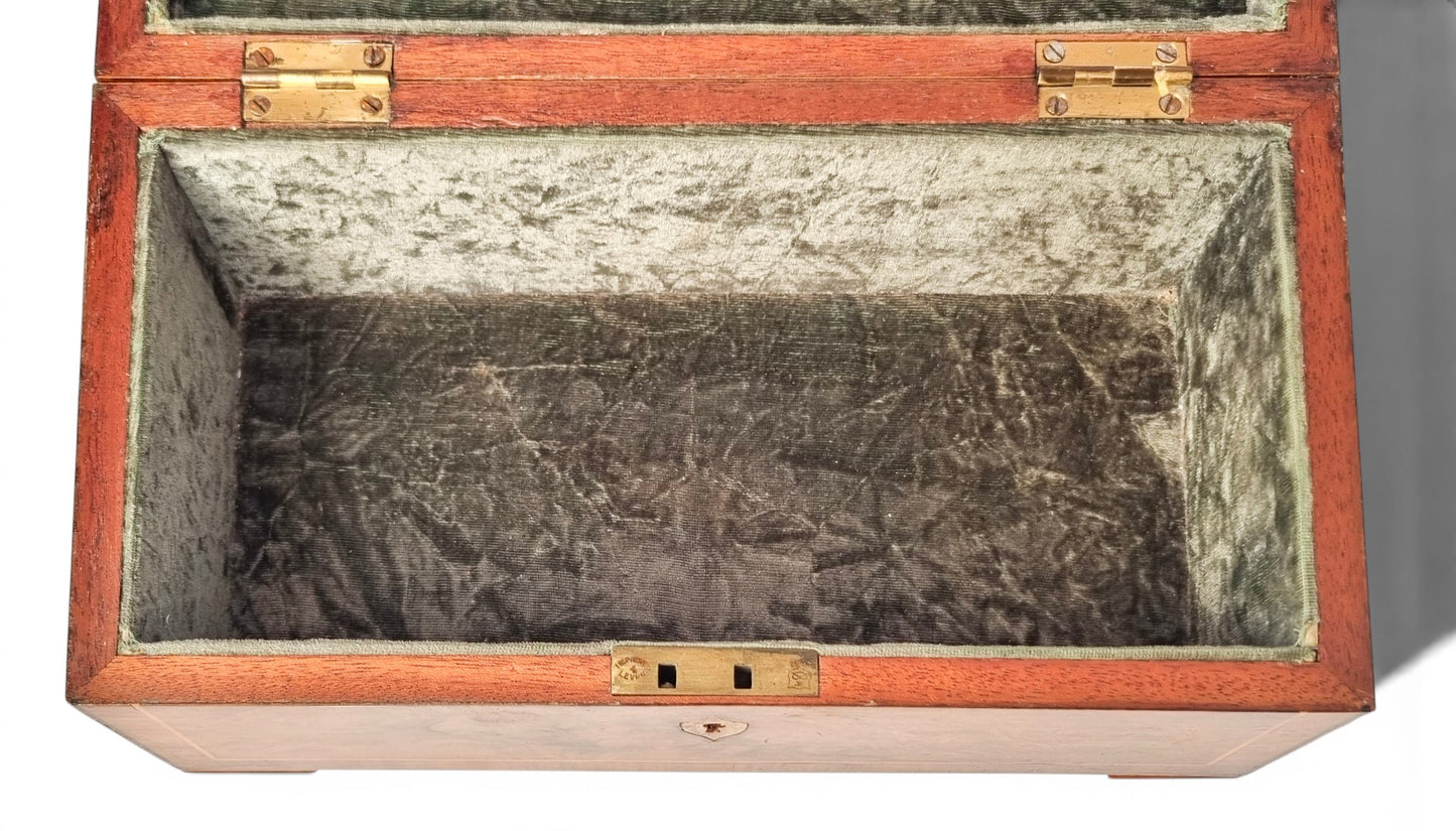Victorian burr walnut jewellery box, c.1880