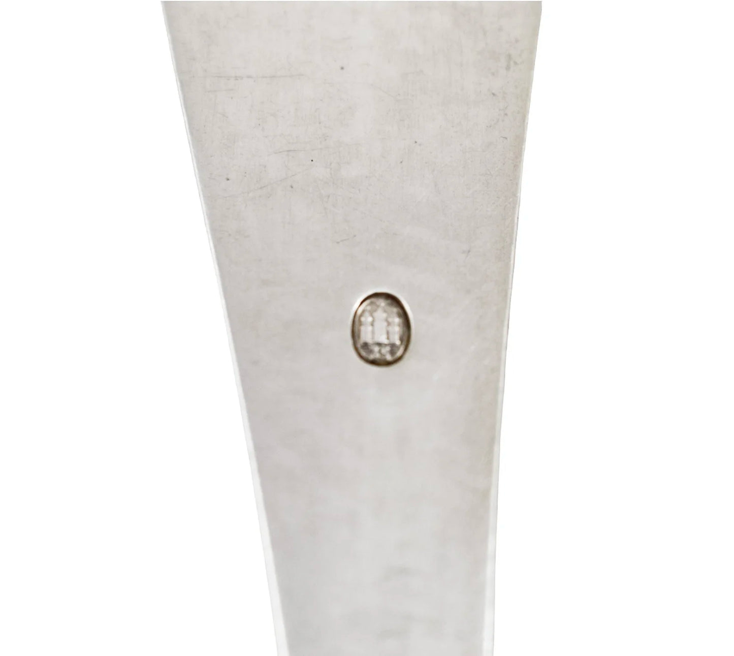 Art Deco Danish 830 silver large serving spoon engraved with flower, DGS