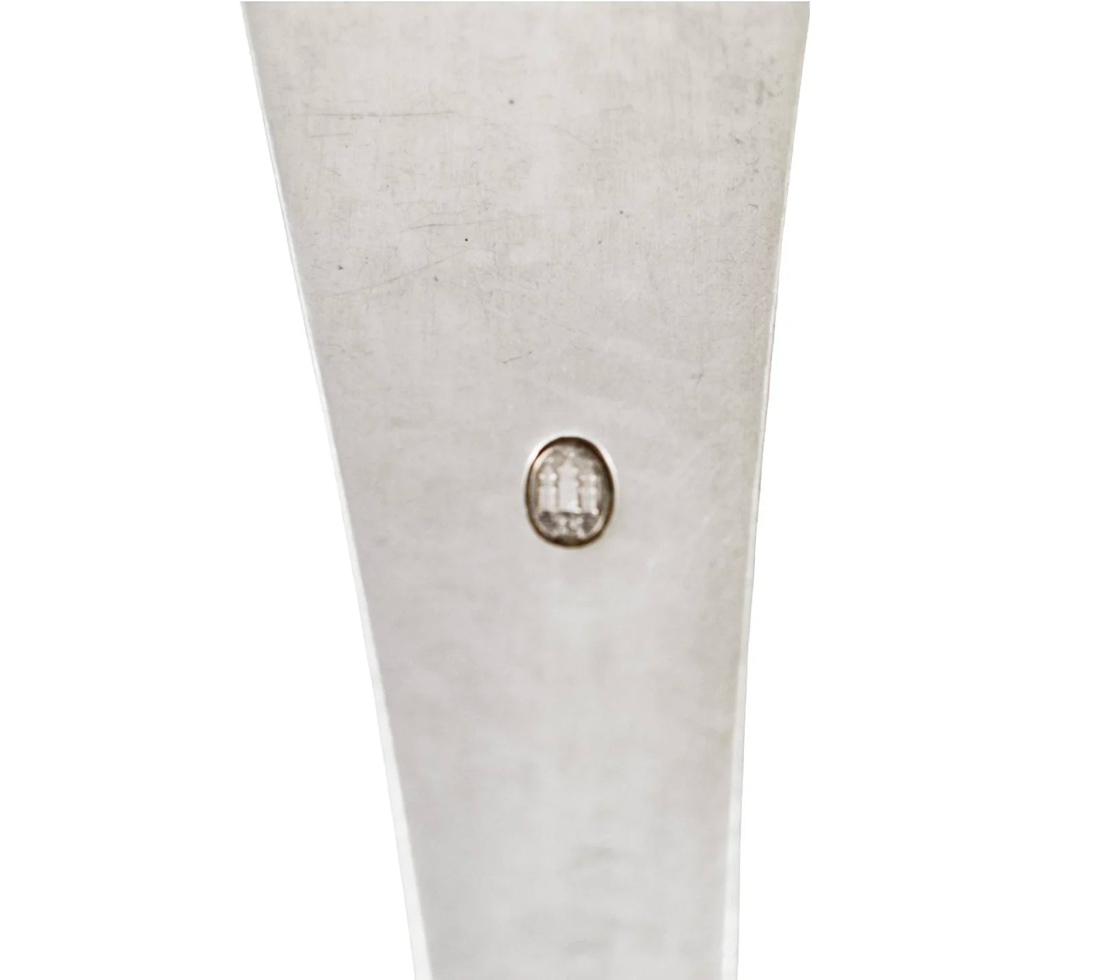 Art Deco Danish 830 silver large serving spoon engraved with flower, DGS