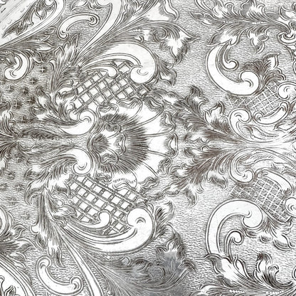 Vintage silver plated oval gallery serving tray on bird claw feet, in Louis XV style