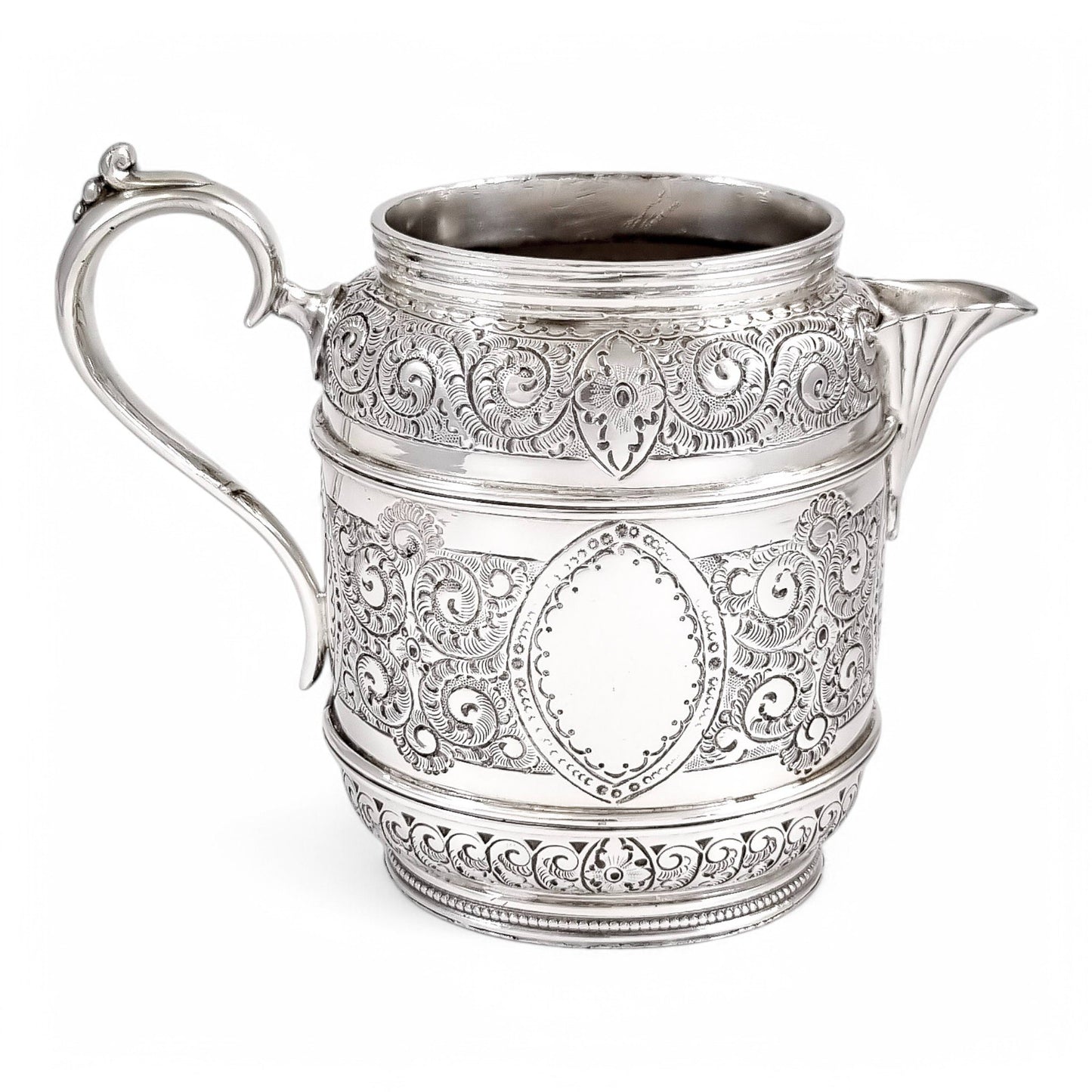 Antique Victorian silver plated three-piece tea set, Rococo Revival and Aestheticism, c. 1880s