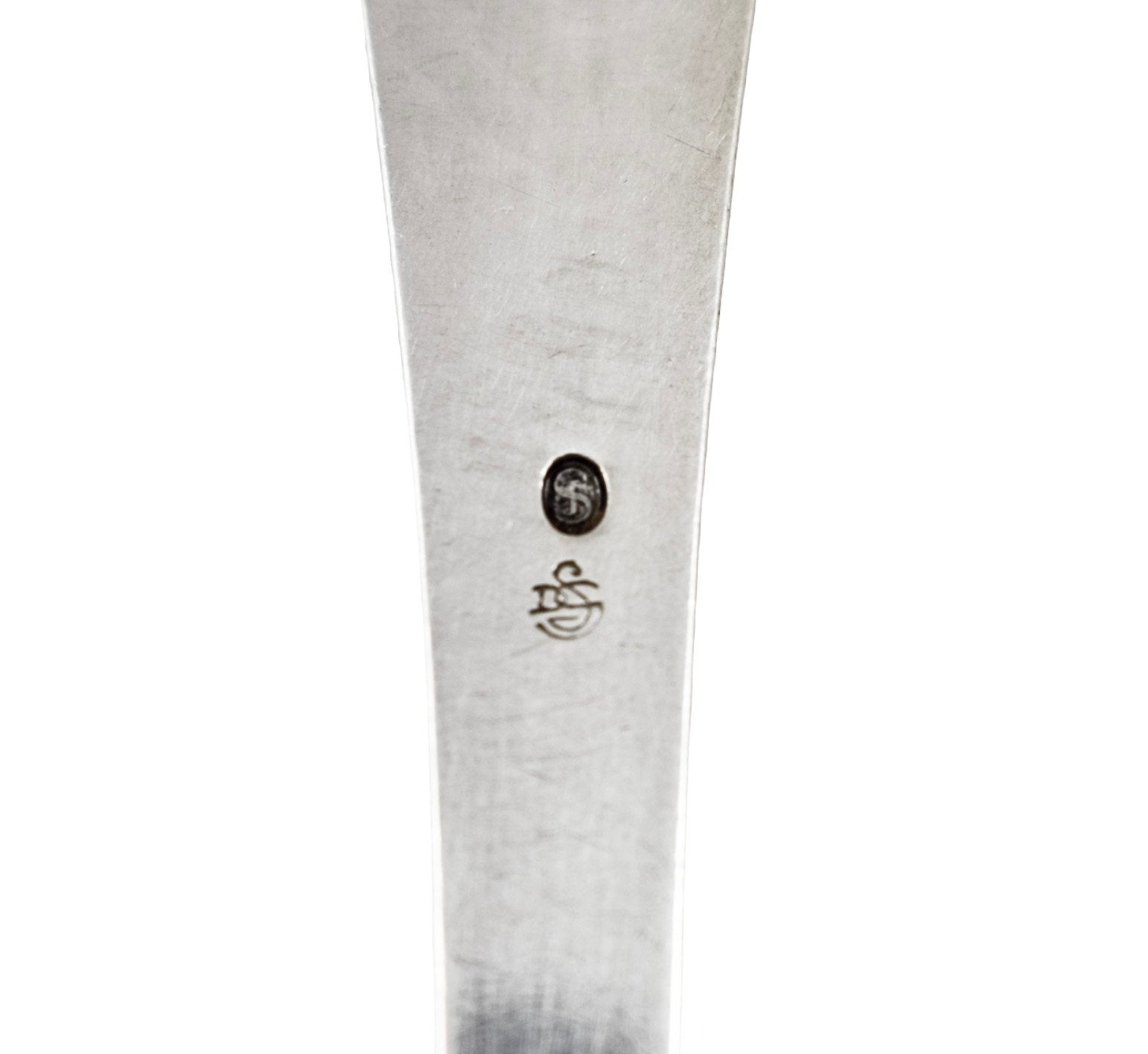 Art Deco Danish 830 silver large serving spoon engraved with flower, DGS