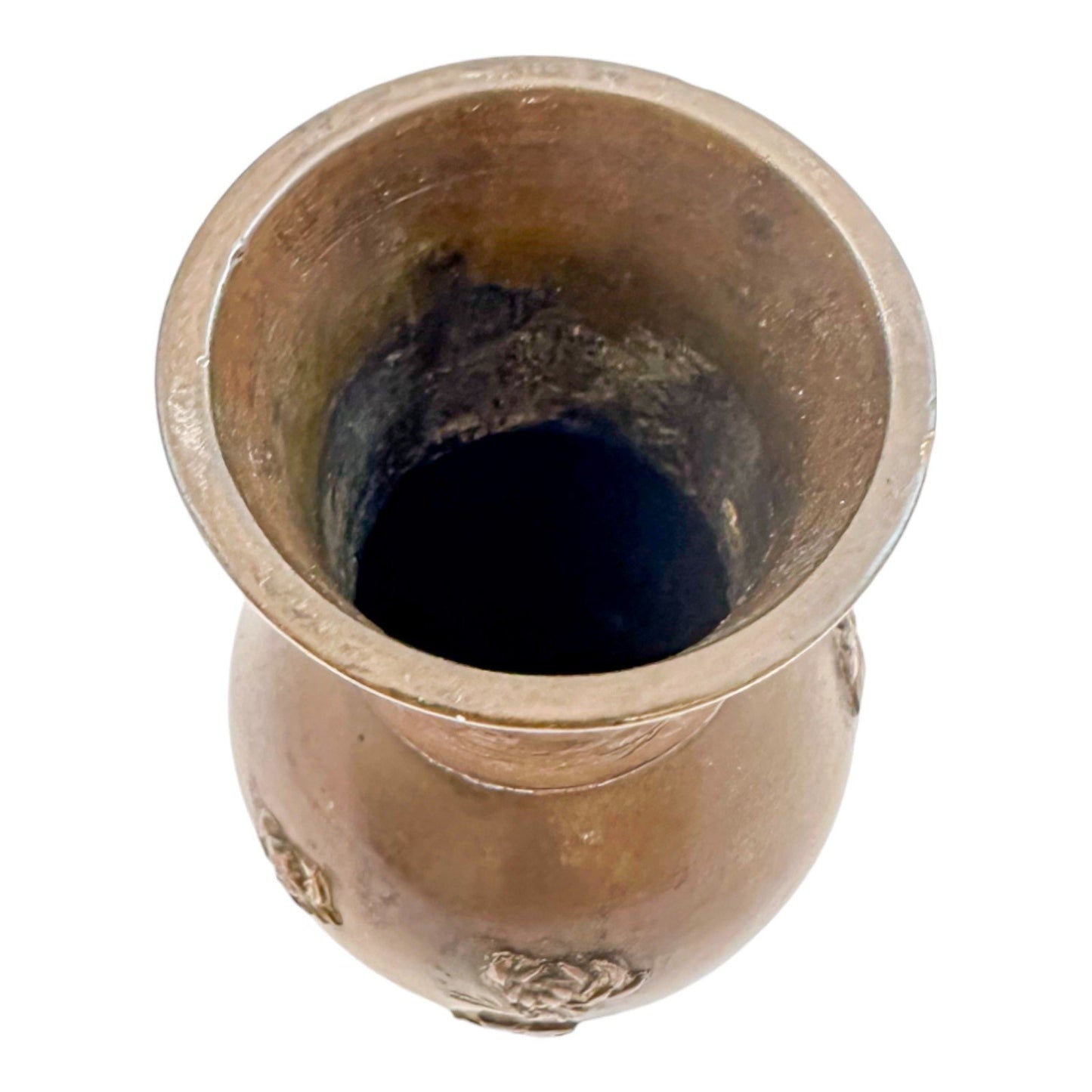 Japanese Meiji era baluster bronze vase with flower and bird motif