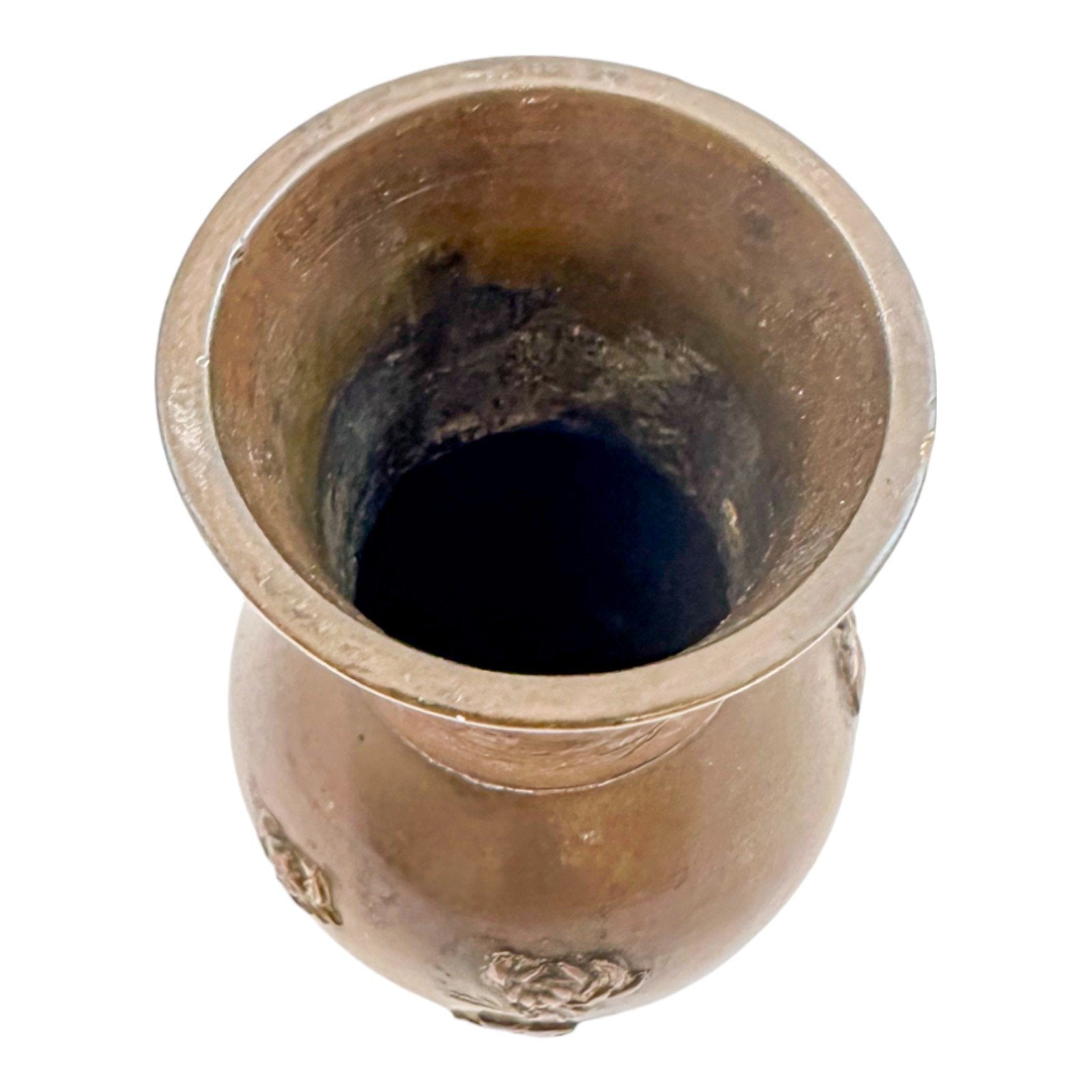 Japanese Meiji era baluster bronze vase with flower and bird motif