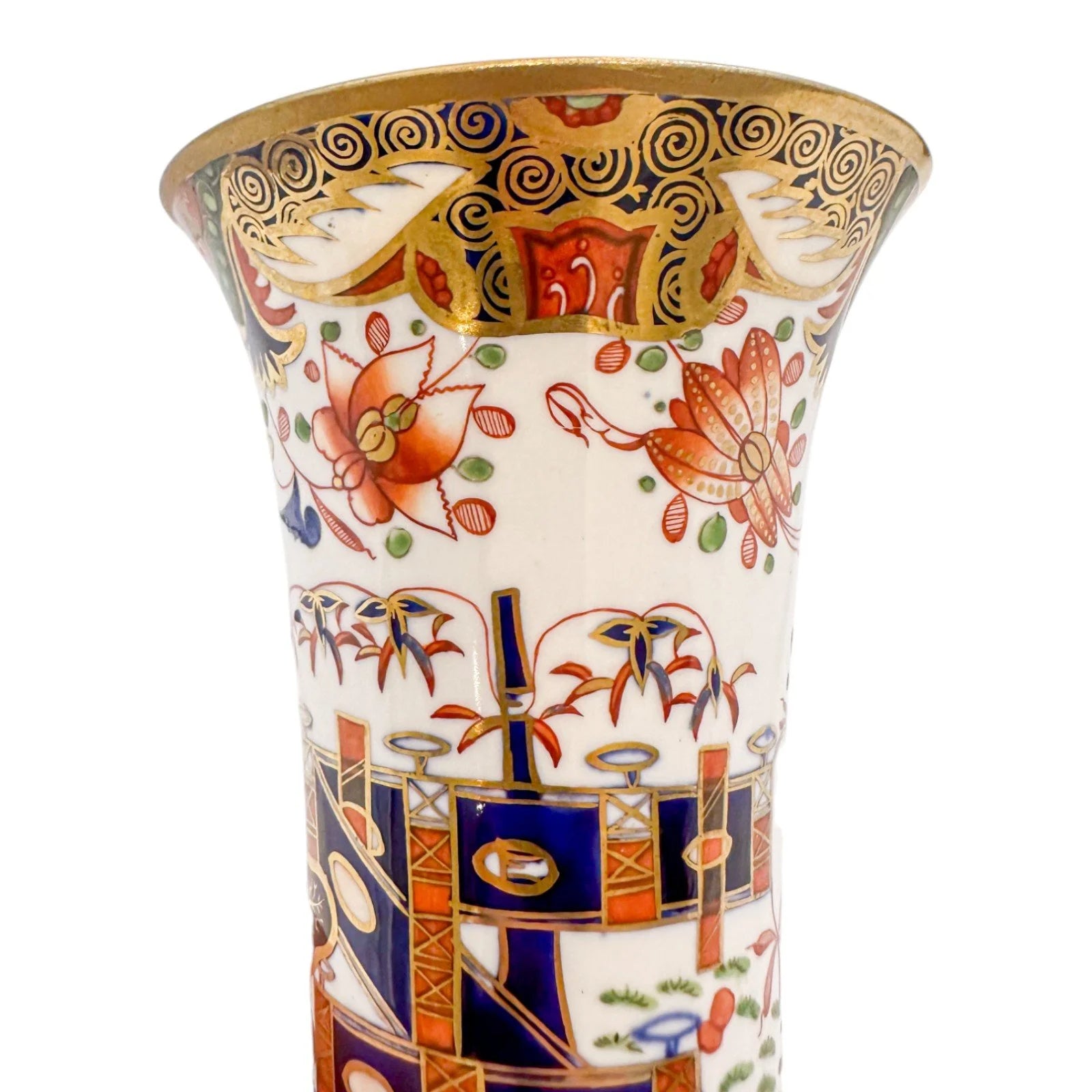 George III Spode porcelain Imari spill vase / matchpot