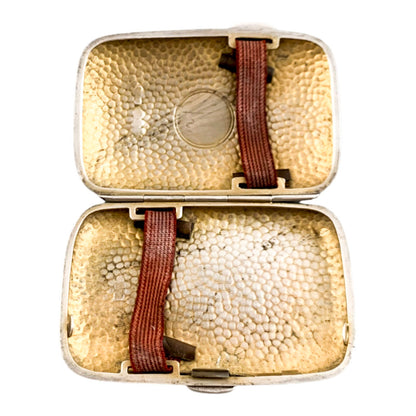 Edwardian Chester hand-hammered sterling silver and gilt ladies cigarette / card case