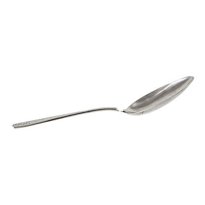 Art Deco Danish 830 silver large serving spoon engraved with flower, DGS