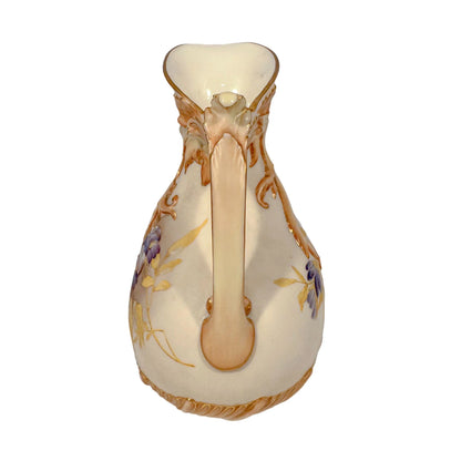 Art Nouveau Royal Worcester blush ivory asymmetric ewer vase