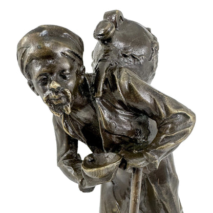 Paul Ludwig Kowalczewski bronze sculpture Arab Water Carrier, Braunlich & Langlotz