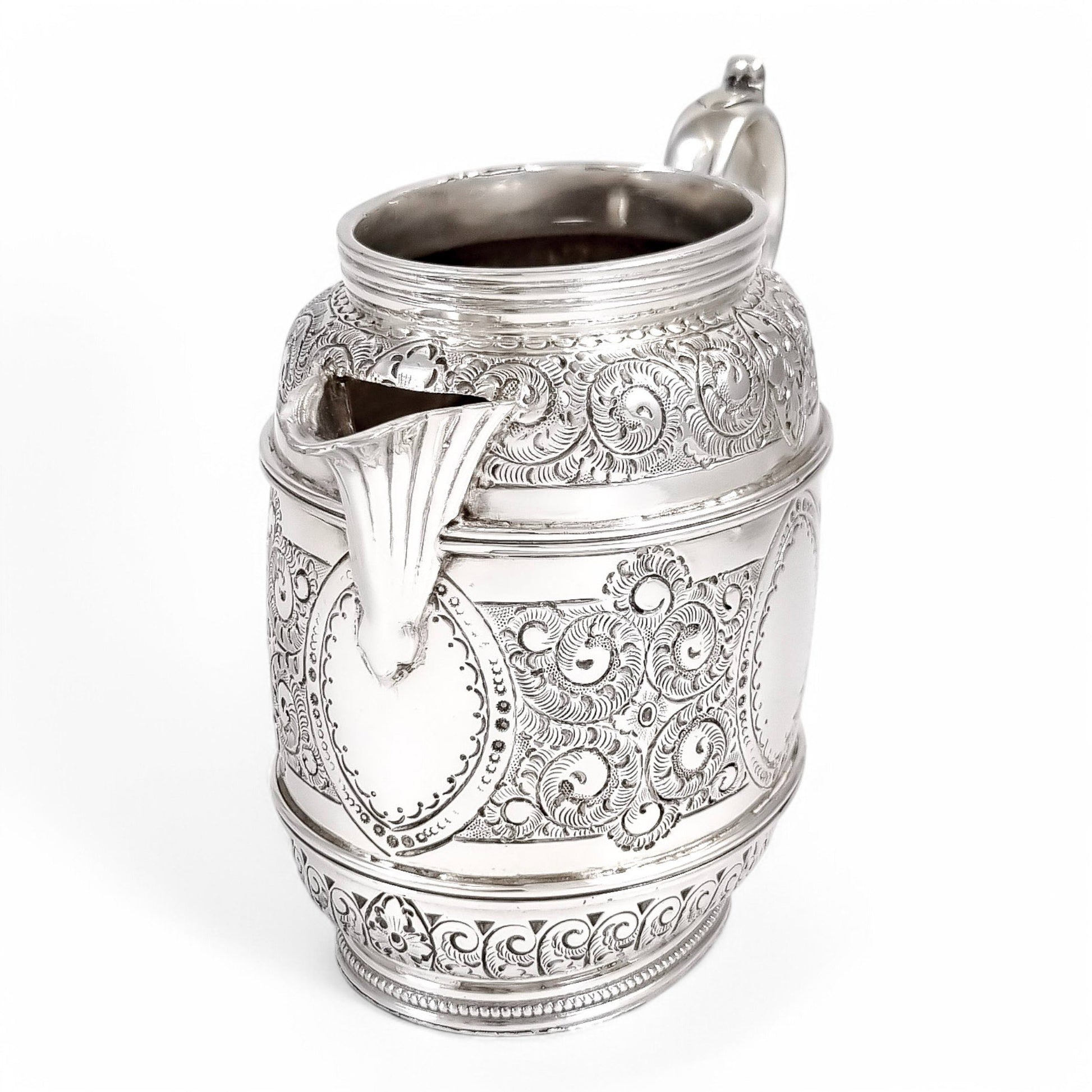 Antique Victorian silver plated three-piece tea set, Rococo Revival and Aestheticism, c. 1880s