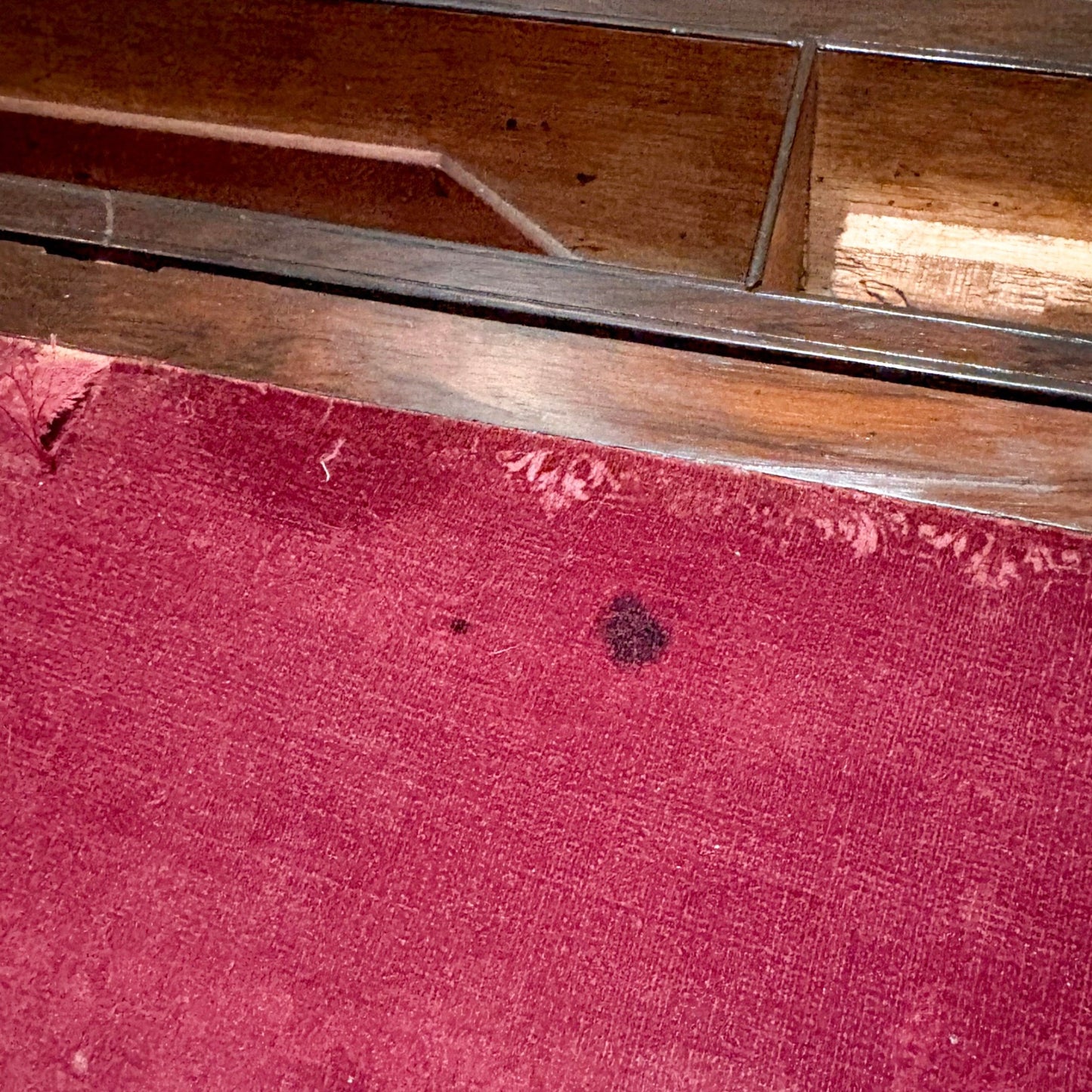 Victorian rosewood campaign writing slope, secret drawers