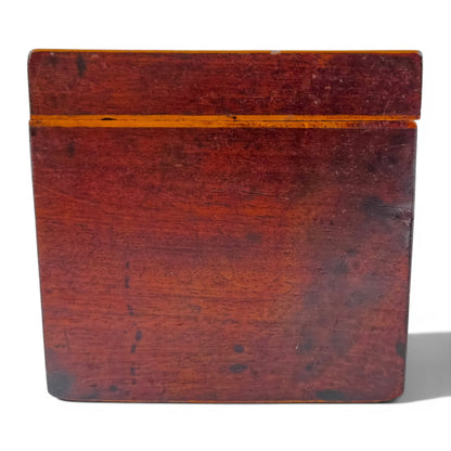 Victorian mahogany tea caddy, working lock and key