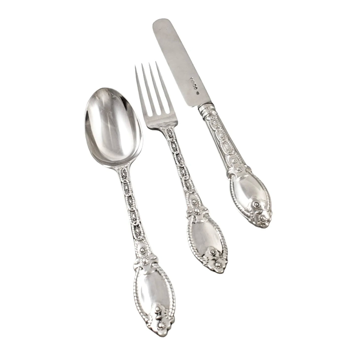 Mid-Victorian sterling silver 3 piece Christening set, Chawner & Co