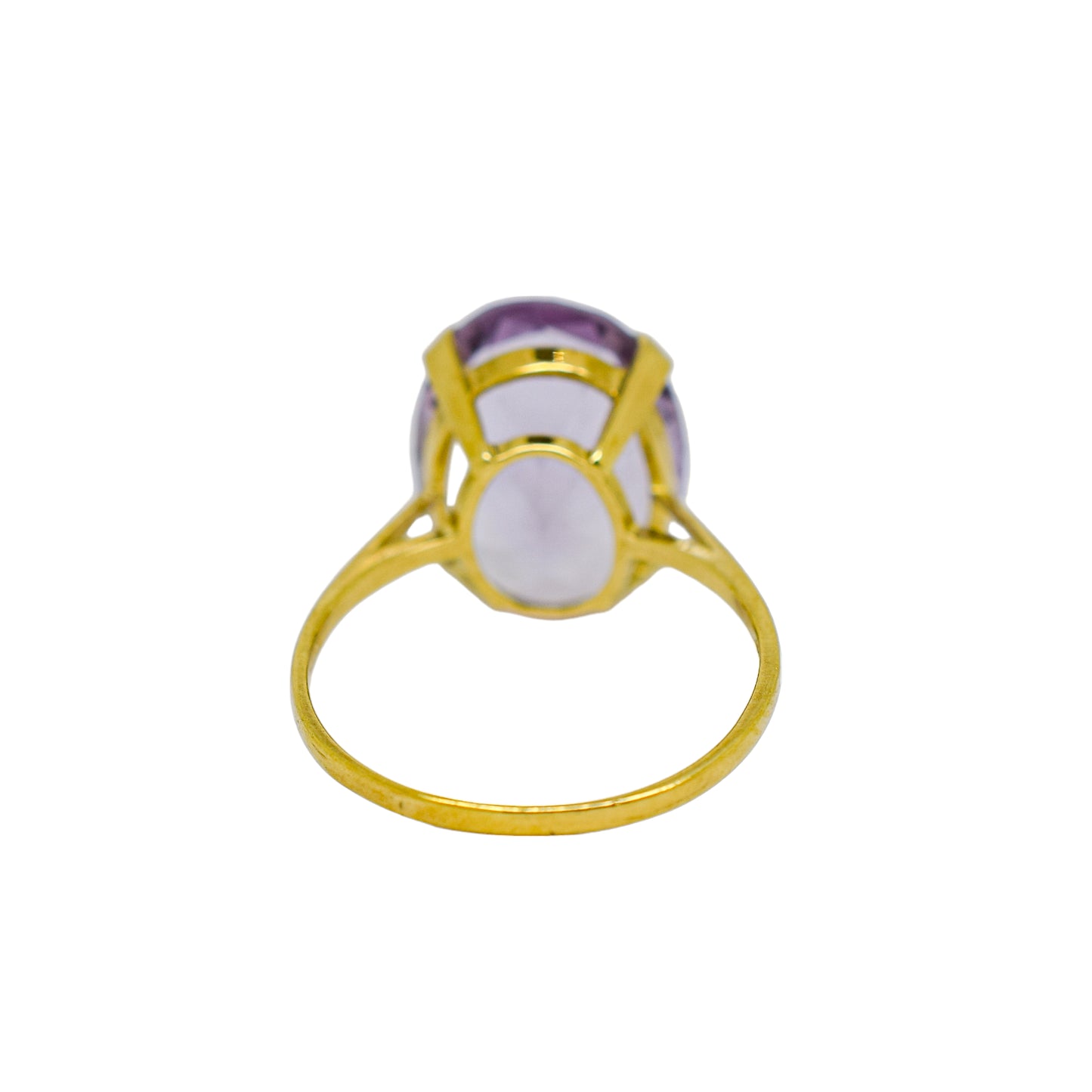 Huge vintage 8.15ct amethyst statement cocktail ring, 9kt yellow gold, size P