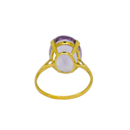 Huge vintage 8.15ct amethyst statement cocktail ring, 9kt yellow gold, size P