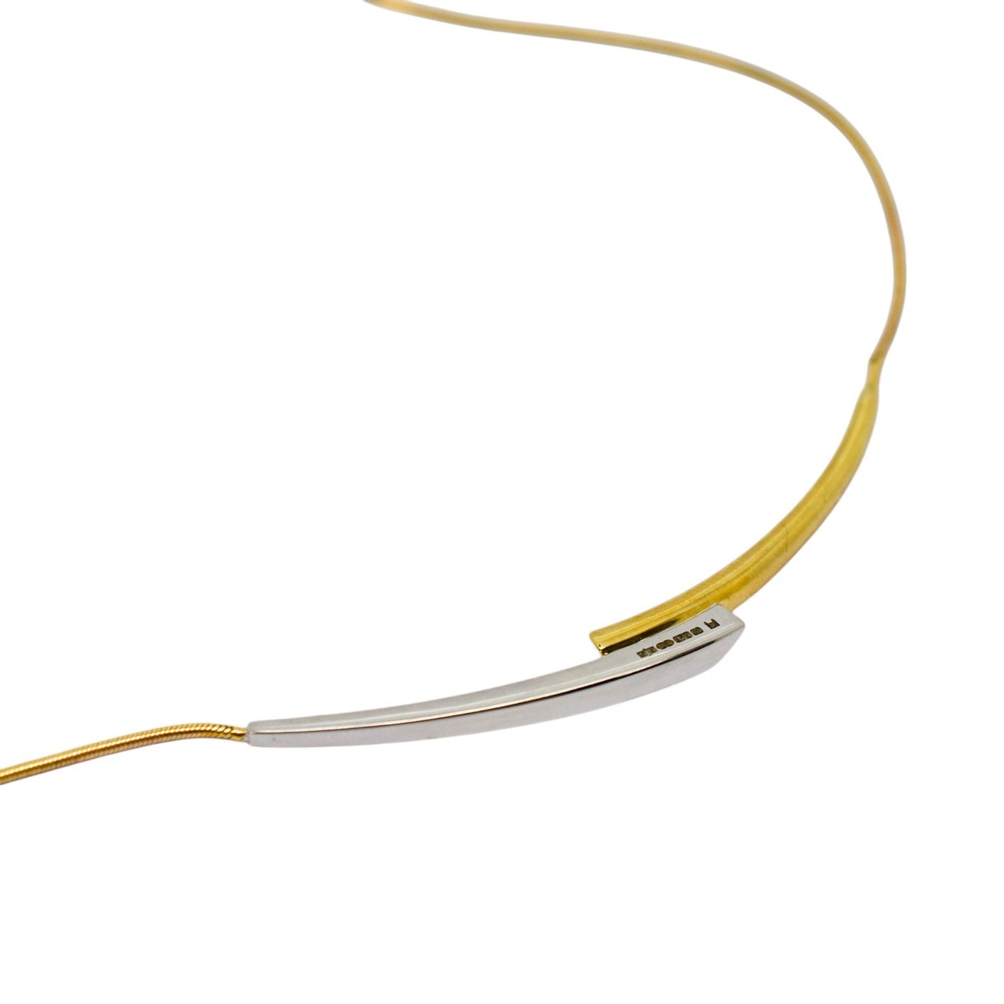 Boxed vintage Royal Mint "Connections Collarette" gold and diamond two tone necklace