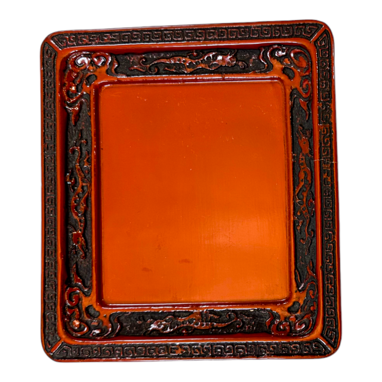 1920's Chinese Republic red lacquer cinnabar lidded box with tray
