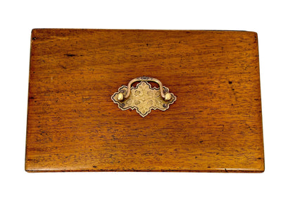 Arts and Crafts oak jewellery box with removable trays and working key