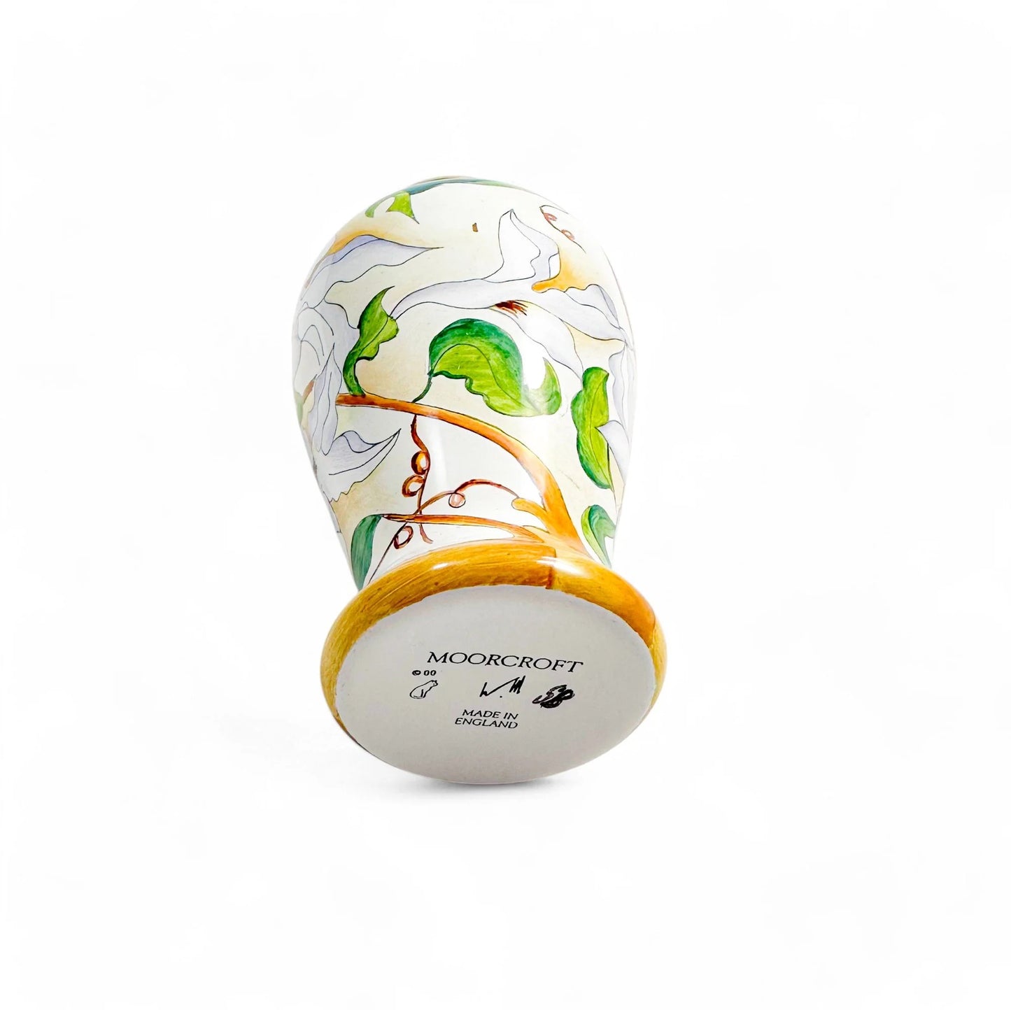 Vintage Moorcroft Enamels miniature vase with narcissus white flowers
