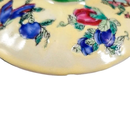 Guangxu Chinese Famille Jaune melon ginger jars painted with lotus flowers and butterflies, Qianlong red mark