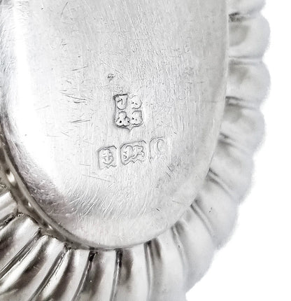 Victorian sterling silver toddy punch ladle with fluted bowl