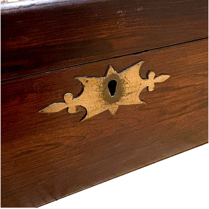 Victorian rosewood campaign writing slope, secret drawers