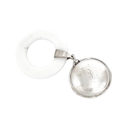 1910's USA Lunt sterling silver baby rattle teething ring