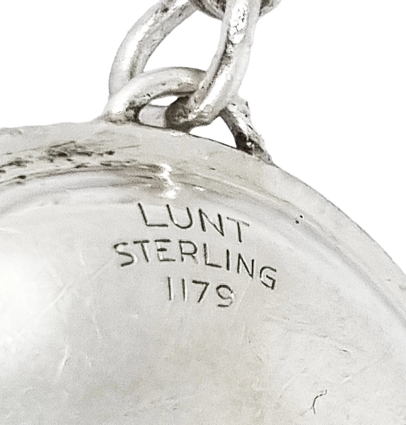 1910's USA Lunt sterling silver baby rattle teething ring