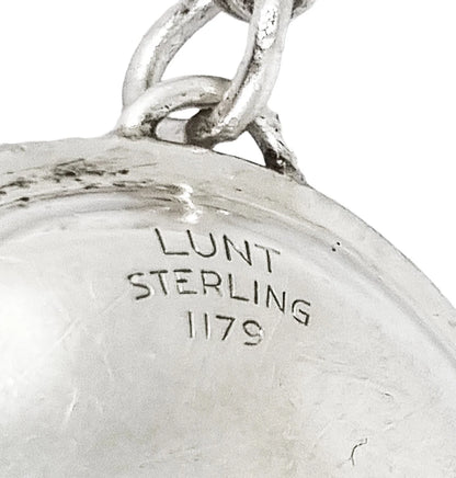 1910's USA Lunt sterling silver baby rattle teething ring