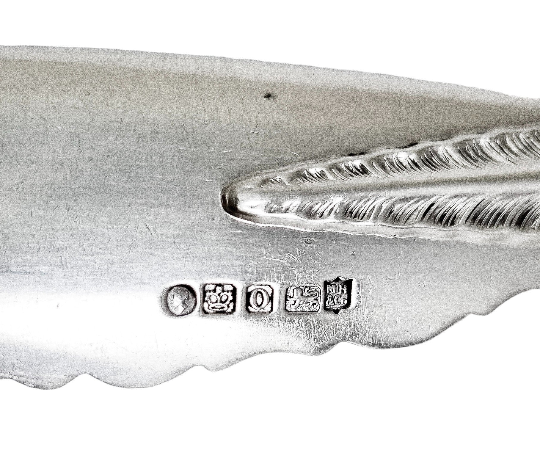 Victorian sterling silver master butter knife with mother-of-pearl handle
