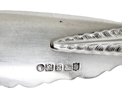 Victorian sterling silver master butter knife with mother-of-pearl handle