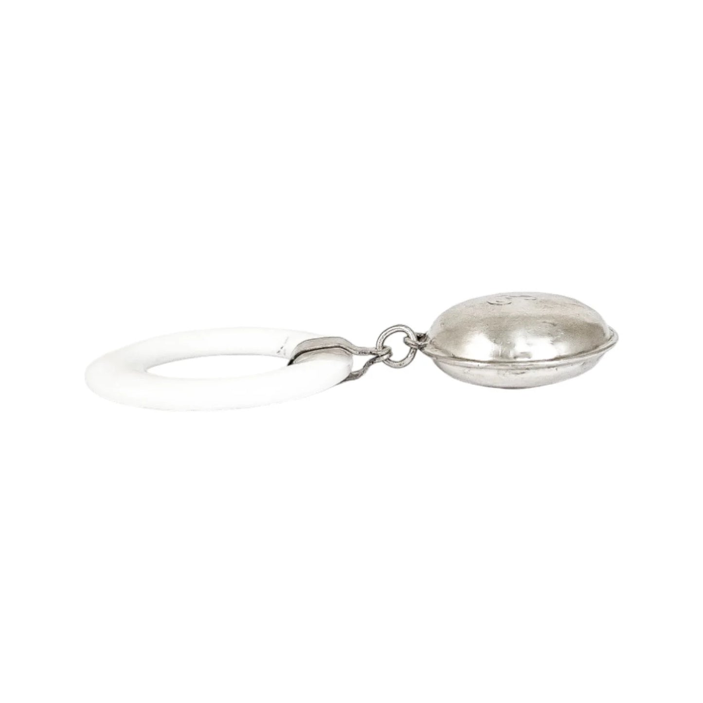 1910's USA Lunt sterling silver baby rattle teething ring