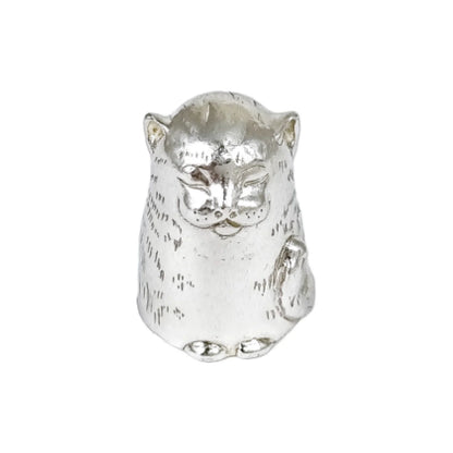 Vintage Clive & Clarissa Cooke sterling silver large novelty cat thimble