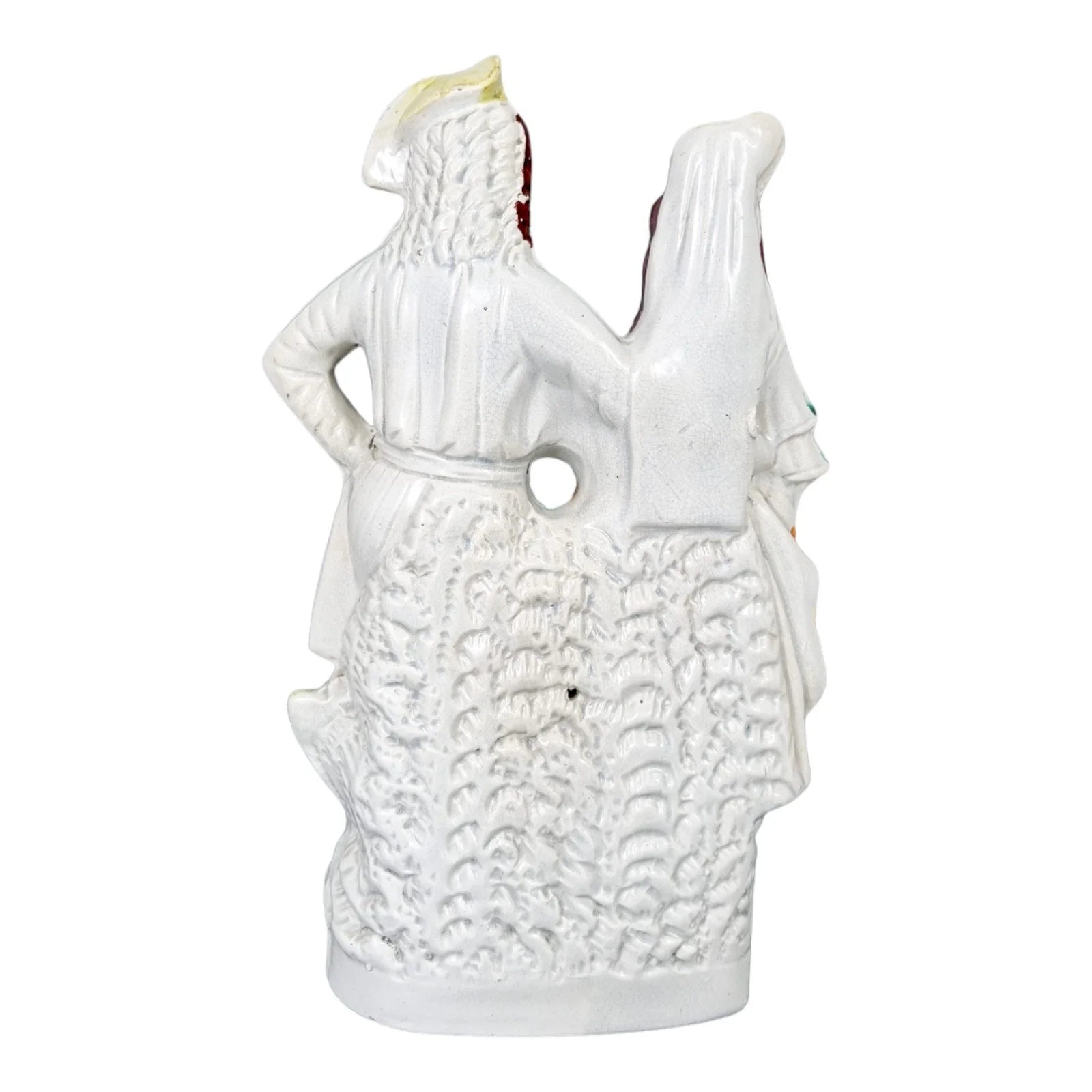 Large Victorian Staffordshire pearlware figure of Albanian farmer and his wife at harvest