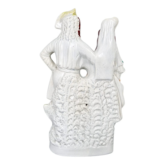 Large Victorian Staffordshire pearlware figure of Albanian farmer and his wife at harvest