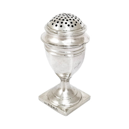 George III Thomas Johnson sterling silver sugar spice caster / muffineer, 1807