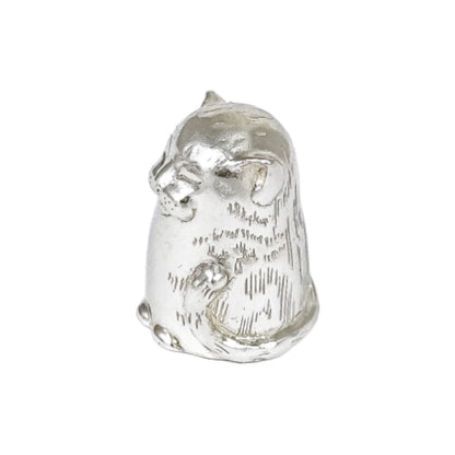 Vintage Clive & Clarissa Cooke sterling silver large novelty cat thimble