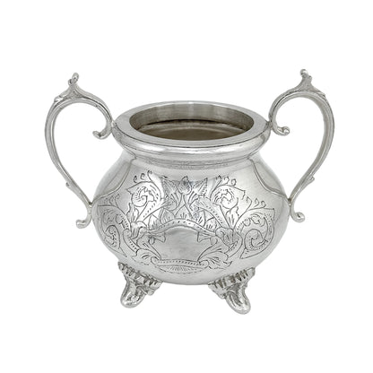 Victorian silver plated large four-piece tea and coffee set with bird finials to lids