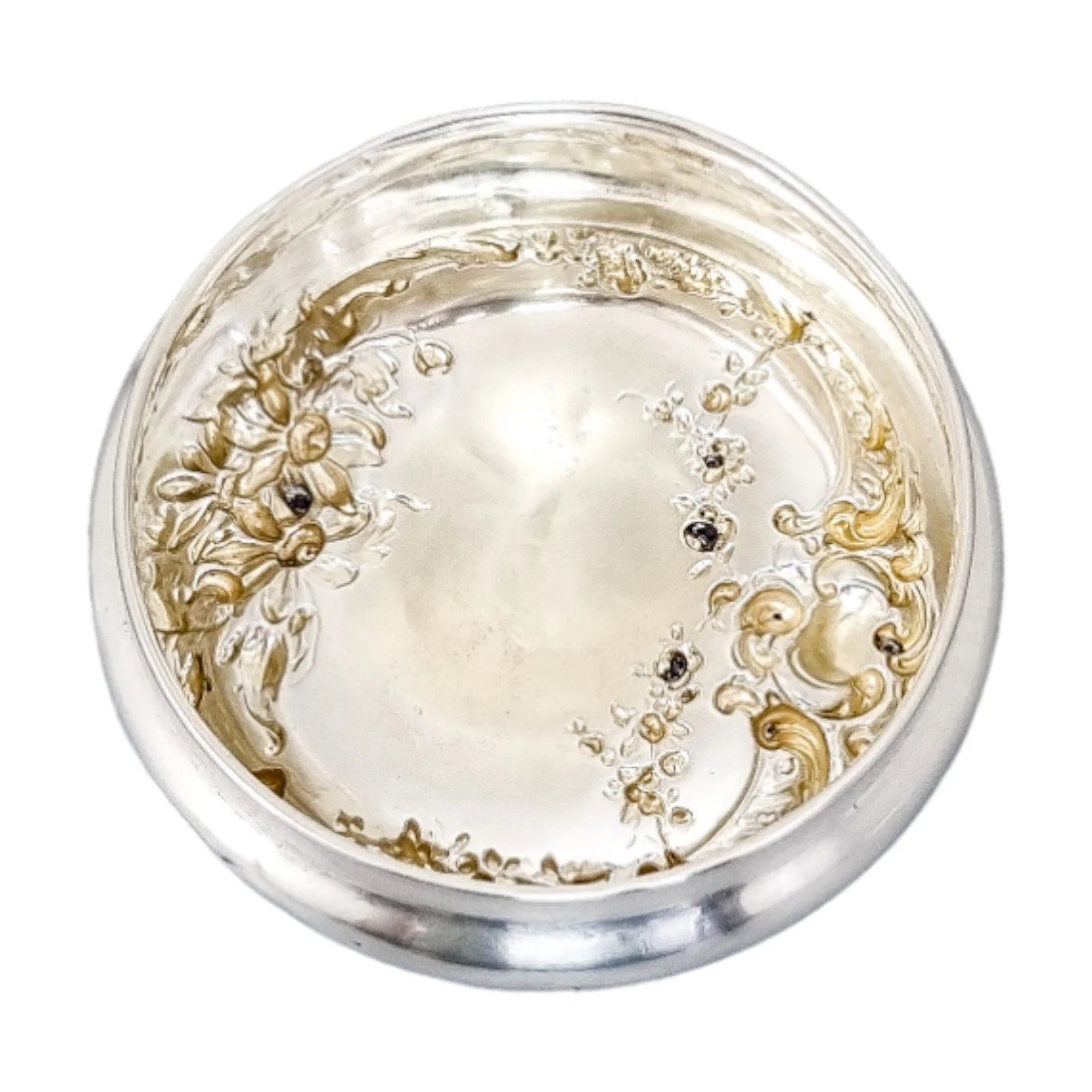 Art Nouveau Mauser silver crystal dressing table jar / vanity pot / toilet box