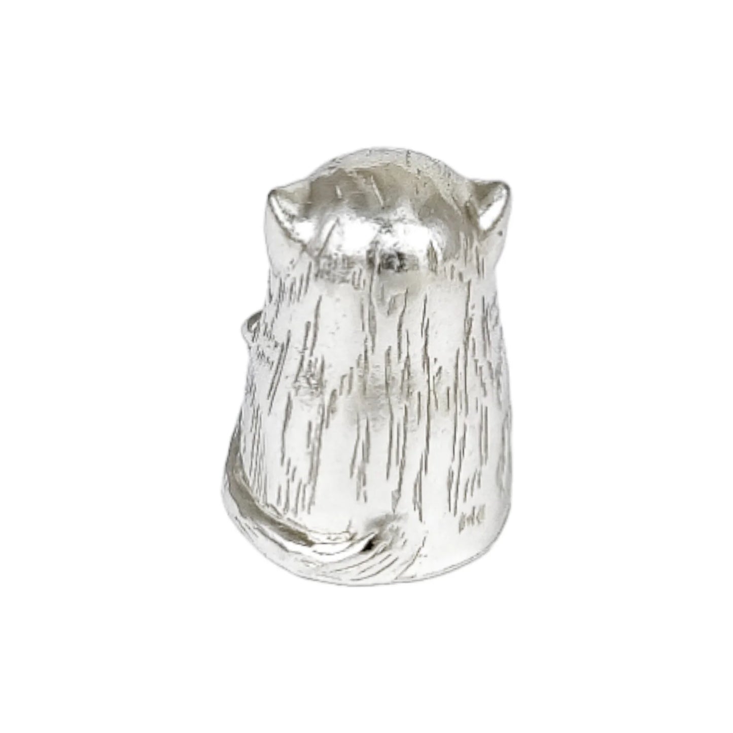 Vintage Clive & Clarissa Cooke sterling silver large novelty cat thimble