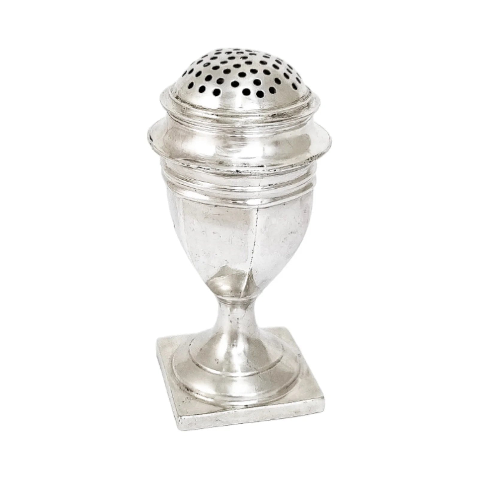 George III Thomas Johnson sterling silver sugar spice caster / muffineer, 1807