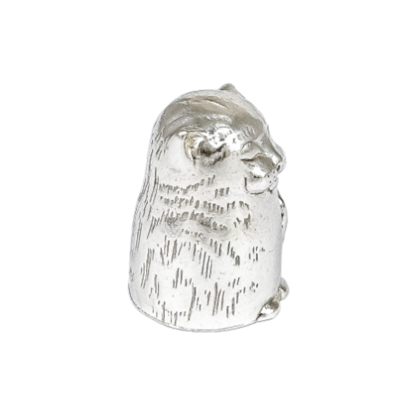 Vintage Clive & Clarissa Cooke sterling silver large novelty cat thimble