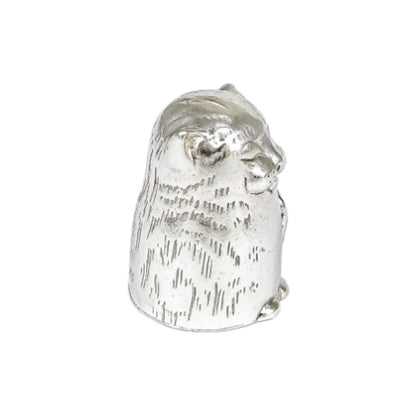 Vintage Clive & Clarissa Cooke sterling silver large novelty cat thimble