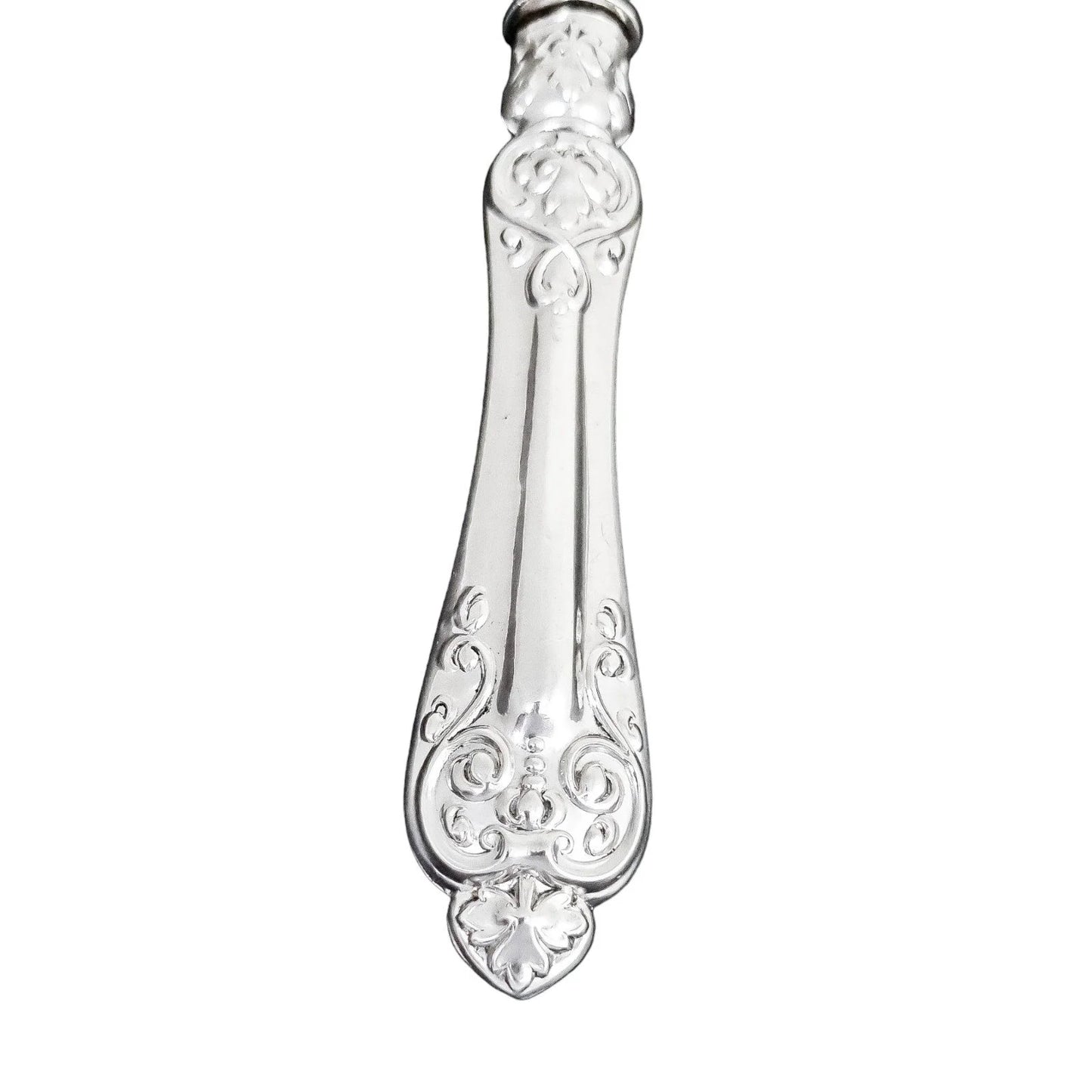 Cased Victorian sterling silver fish serving set with putto, lilies and dolphins, 1858