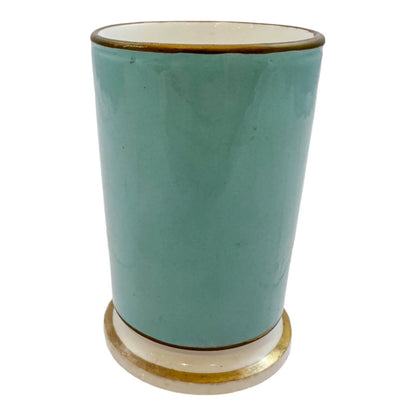 George III Spode porcelain sky blue cylindrical miniature spill vase / matchpot