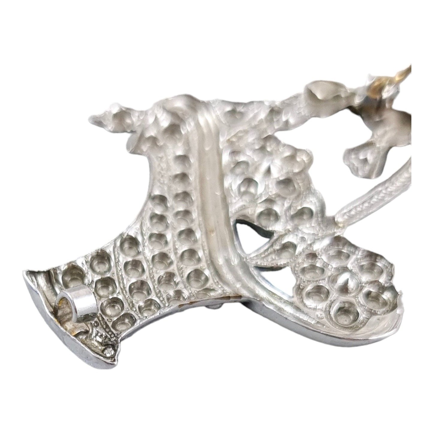 Georgian revival 1930's large cut-steel floral bridal basket brooch with C-clasp